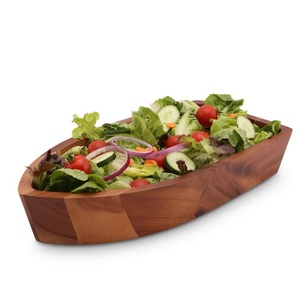 Cuenco de madera de Acacia hecho a mano de alta calidad Forma de barco de mezcla de frutas única Mejor precio Diseño personalizado - Product Image 3