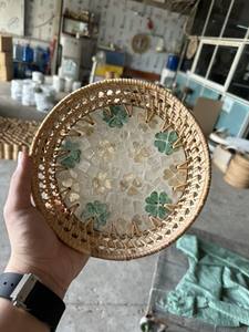Plateau en rotin tissé à la main de haute qualité facile à transporter et à servir style vintage fabriqué à partir du Vietnam - Product Image 6