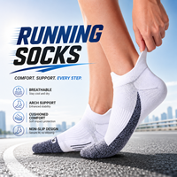 Chaussettes de course personnalisées pour hommes, respirantes, en coton mesh Coolmax, avec coussinets de compression, chaussettes de sport