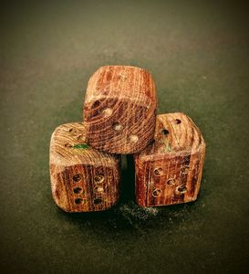 Rustic style wooden dice ideal <b>for</b> cabin themed decor tabletop <b>games</b> and nostalgic family gatherings during holidays together - Product Image 4