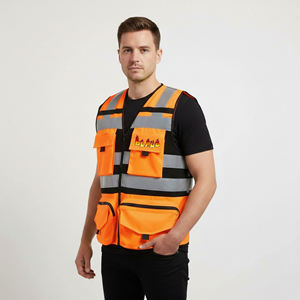 Chaleco de Seguridad Reflectante con Múltiples Bolsillos de Malla, Uniforme de Veterinario, Logotipo Personalizado, Ropa de Seguridad con LED Intermitente - Product Image 5