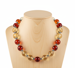 Women's 18-Inch Tibetan Silver Labradorite <b>Beaded</b> Necklace Hand-Knotted Geometric Design Stylish Trendy RUdra Brand Fashion - Product Image 2