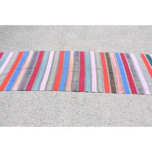 Tapis en laine turque vintage 26x92 pieds, zone surdimensionnée beige moderne, tissage plat, support en latex, patchwork pour décorations de salon - Product Image 3