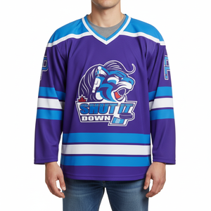 เสื้อฮอกกี้น้ำแข็งแบบกำหนดเองน้ำหนักเบา ชุดทีมแบบระบายอากาศและต้านเชื้อแบคทีเรีย ผลิตจากโพลีเอสเตอร์ รับผลิตแบบ OEM และขายส่ง - Product Image 5