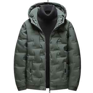 Chaqueta acolchada para hombre para invierno, tela de lona para exteriores con capucha gruesa cálida, estilo callejero - Product Image 5