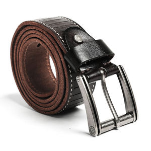 Correa Vintage de alta calidad para hombres, hebilla ajustable en la cintura, cinturón de cuero de grano completo de vaca Real pura, cinturones de cuero genuino para hombres - Product Image 5