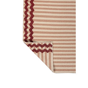 Alfombras Clásicas Alhambra Rojas Anaranjadas de Tejido Plano, Alfombras Rectangulares de Yute a Rayas para el Hogar, para Pasillo, Habitación, Decoración Junto a la Cama-ADWL-13291 - Product Image 5