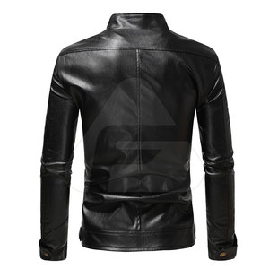 แจ็คเก็ตหนังสำหรับผู้ชาย สไตล์ยอดนิยมสำหรับฤดูหนาว คอตั้ง ซิป ป้องกันแบคทีเรีย ระบายอากาศได้ดี สวมใส่สบาย ปรับแต่งได้ ขายส่ง - Product Image 2