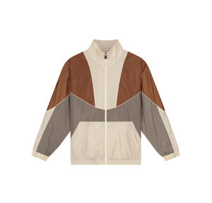 Chaqueta cortavientos de bloque de Color para deportes al aire libre de talla grande, ropa impermeable de nailon de Color de retazos personalizada para hombres - Product Image 5