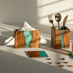 Arabian Luxury Eco-Friendly Handmade Wooden Coaster Set with Customizable Size & Thickness for Table Mats & <b>Pads</b> - Product Image 2