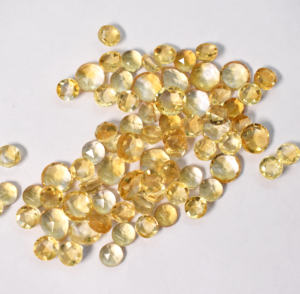 Natural Citrine Round <b>Rose</b> cut Faceted Loose Gemstone 6 mm - 8 mm 84.35 Cts Wholesale Lot 86 Pieces - Product Image 3