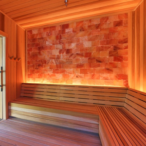 กระเบื้องอิฐก้อนเกลือหิมาลัยสีชมพูธรรมชาติสีขาวปูผนังห้อง - Product Image 4