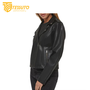 Chaqueta de cuero genuino informal para mujer, chaqueta de cuero genuino personalizada con capucha, aspecto de metal, chaquetas elegantes para mujer - Product Image 6