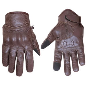 Gants de moto d'hiver en cuir véritable Vintage Biker Knuckle Motorcycle Auto Racing Wear Gants en cuir pour hommes - Product Image 2