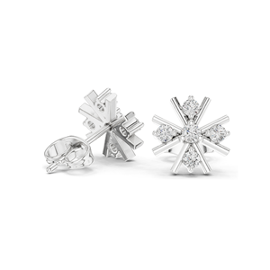 0.32 CT Lab Diamond Starburst Stud <b>Earrings</b> for Women Round Cut VVS-VS EF Clarity 18KT, 14KT, 10KT Gold & 925 <b>Silver</b> - Product Image 4