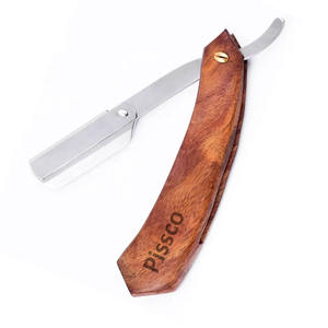 Navaja de Afeitar Profesional para Barbería, Mango de Acero Inoxidable, Navaja de Afeitar Plegable de Hoja Recta, Fabricada por Pissco Pakistán - Product Image 3