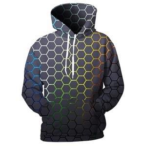 Prix d'usine en gros, sweats à capuche et sweat-shirts pour hommes de haute qualité, motif géométrique, mode hiver, polyester/coton - Product Image 4