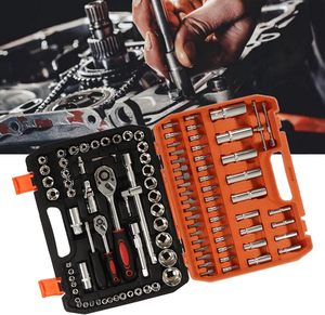 108-Piece Hand Mechanic Tool <b>Set</b> Chrome Vanadium Steel Impact Socket Assortment Ratchet Hex Wrench <b>Screwdriver</b> <b>Bits</b> Hard Case - Product Image 4