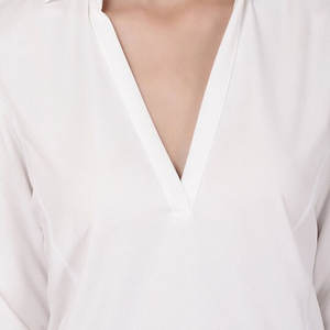 High Quality <b>Womens</b> Knitted Breathable Anti-Wrinkle Solid Casual Slim Fit for <b>Shirt</b> Collar OEM ODM Customization Available - Product Image 5