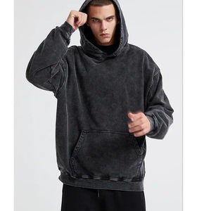 550GSM Acid Wash Hoodie Fleece Comfortable Hoodie Sweatshirt for Men Men's Oversized Hoodies - Product Image 1