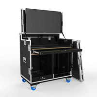 X-BASON pour VIDEO DUAL 3U RACK GAS STRUSTS SOUS MONITOR FLIGHT CASE BROADCASTING MONITOR CASE SLAM LID