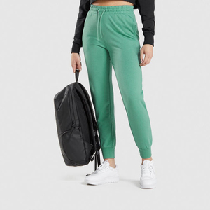 Pantalones de chándal informales de cintura alta con cierre de cintura elástica Pantalones de joggers holgados de pierna ancha delantera plana con bolsillo - Product Image 1