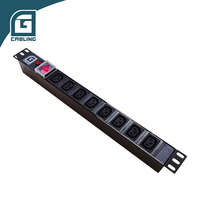 Unit Distribusi Daya (PDU) Rak Server Gcabling 1U 19 Inch Industrial Plug USA C13 C19 8 20 Way Strip Data Center Socket