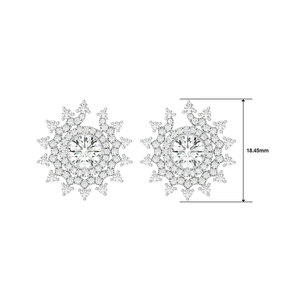 Pendientes de Diamantes Indios de Oro Blanco de 10K de Último Diseño, 2.97ct, 126 Piedras, Diamantes Rikhava para Boda y Compromiso - Product Image 1