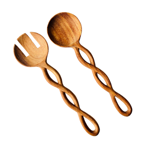 Cuillère de service en bois ensemble de couverts Style industriel écologique lave-vaisselle utilisation de fête 50 pièces personnalisées - Product Image 1