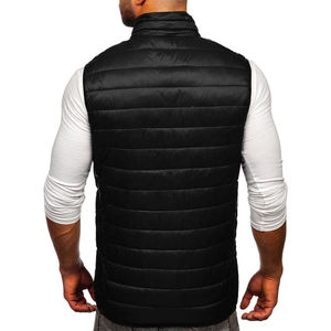 Doudoune personnalisée hommes hiver chaud rembourré sans manches doudoune gilet gilet solide matelassé manteau bulle veste - Product Image 2