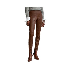 <span class=keywords><strong>Pantaloni</strong></span> Donna a Vita Alta in <span class=keywords><strong>Lino</strong></span> 100% Impermeabili ad Asciugatura Rapida con Spacco, Stile Biker a Zampa d'Elefante, Frontale Piatto, <span class=keywords><strong>Marrone</strong></span>, Invernali - Offerta Speciale - Product Image 3