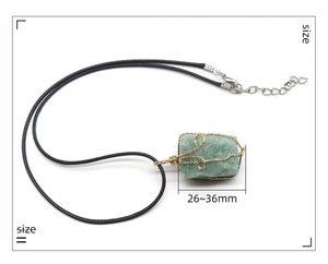 Handmade Sterling Bạc Quanh Co Sang Trọng Tốt Mặt Dây Chuyền Vòng Cổ Thô Đá Choker Tinh Thể Tự Nhiên Đá Dây Bọc Vòng Cổ - Product Image 4