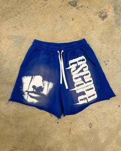 Shorts de plage décontractés pour hommes personnalisés, design vintage, coton lourd, imprimé à l'écran, dentelle, taille élastique, séchage rapide, respirant - Product Image 5