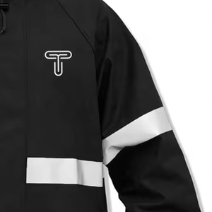 ชุดกันฝนสำหรับผู้ชายสะท้อนแสงสีดำเทาโพลีเอสเตอร์ไนลอนสีดำผสมขนาด XXL กันน้ำมีฮู้ดกันน้ำโลโก้ด้านหน้าสำหรับฤดูหนาว - Product Image 6