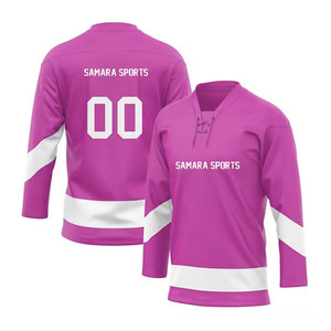 Aceptar diseños personalizados Jersey de hockey Entrenamiento juvenil Camisetas de hockey sobre hielo Sublimación Camisetas de equipo de manga completa - Product Image 1