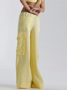 Customize <b>Summer</b> Premium Cargo Pants <b>Women</b> <b>Lightweight</b> 100% Cotton Jogger Multi-Pocket Oversized Casual <b>Trousers</b> - Product Image 3