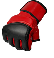 Profesyonel Yarım Parmaklı MMA Eldivenleri Mat Siyah Hafif PU Malzeme Antrenman Sparring Grappling Boks Muay Thai