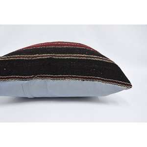 Marron 28x28 pouces Kilim Patchwork laine oreiller luxe Vintage imprimé fleuri tissé subtil motif rayé moelleux literie accessoire - Product Image 5