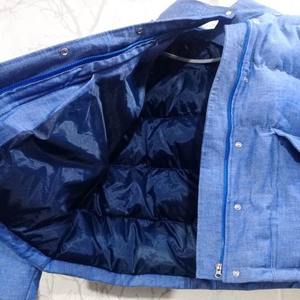 Veste matelassée effet denim bleu premium |   Vêtements d'extérieur d'hiver imperméables et isolés pour la vente en gros - Col rabattable - Product Image 3