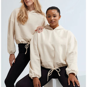 Hot sale 100% Cotton Sport Fitness Cropped Hoodies for Women Jogger Crop <b>Top</b> - Product Image 6