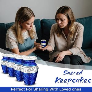 Mosaico de tamaño adulto grande hecho a mano, urna de cremación de vidrio de aluminio, azulejos individuales, entierro aplicado, suministro único para funerales - Product Image 6