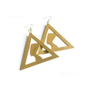 Pendientes de metal con forma geométrica con un acabado mate ultra moderno y patrones vanguardistas para fashionistas contemporáneos audaces - Product Image 5