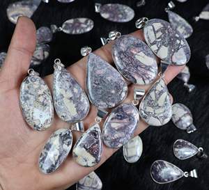 Porcelana jaspe piedra preciosa cabujón colgante Premium bisel conjunto joyería natural piedra preciosa - Product Image 1