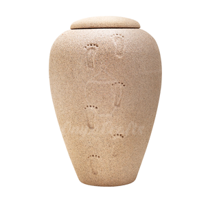 Classic Footprints European Style Biodegradable Urn <b>Floating</b> Feature for Ashes <b>Water</b> Earth Burial Eco Friendly Memorial Vessel - Product Image 6