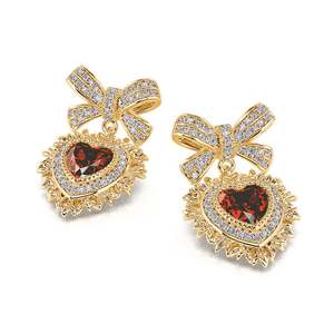 Jeulia Radiant Love Halo Heart Cut Rose Gold Plated Sterling <b>Silver</b> <b>Stud</b> Earrings - Product Image 2
