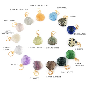 Lapis Lazuli จี้ seshell 925เงินสเตอร์ลิงทองเปลือกหอยแกะสลักเสน่ห์12มม. อัญมณีแฮนด์เมดสำหรับผู้หญิง - Product Image 6