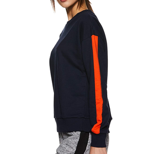 Sudaderas largas de algodón liso para mujer, sudadera de lana con hombros caídos Unisex, sudadera personalizada para mujer, Sudadera de cuello redondo - Product Image 3