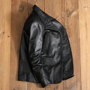 Dermis qualité hommes en cuir PU imperméable coupe-vent décontracté hiver mince toile veste fermeture éclair noir grande taille réversible - Product Image 3