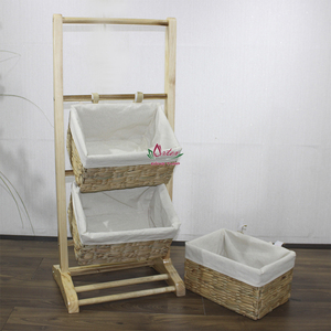 Artex Dong Thap Factory Handmade Seagrass Water Hyacinth <b>Magazine</b> Rack <b>Storage</b> Organizer With Slanted Shelves - Product Image 4