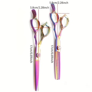 Ciseaux de coiffeur de qualité supérieure-Ciseaux de coupe de cheveux de précision, design ergonomique, lames tranchantes en acier inoxydable pour barbiers professionnels - Product Image 2